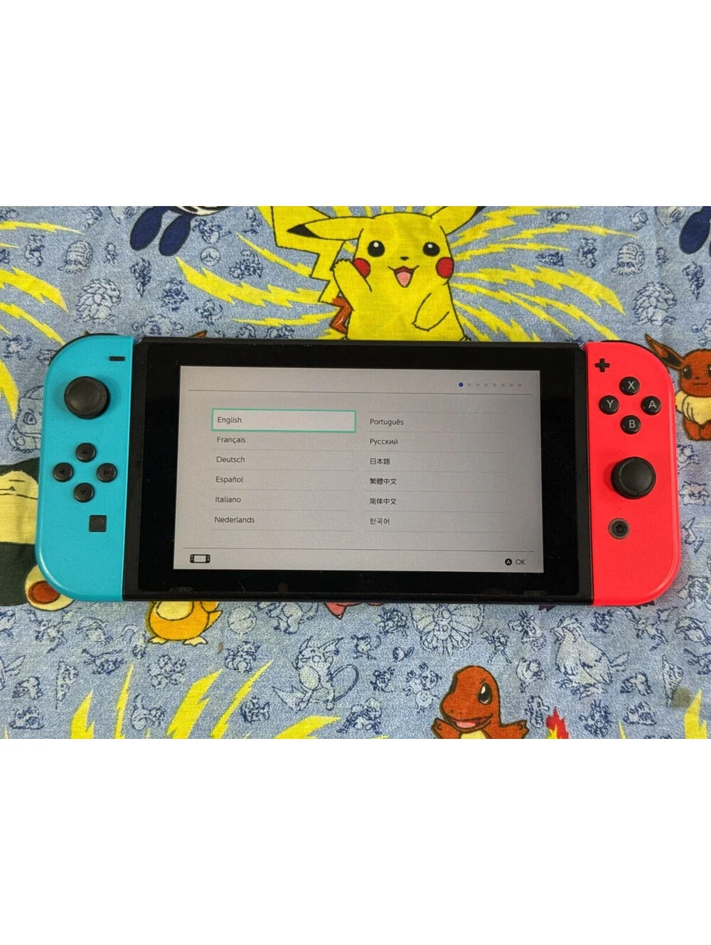 Nintendo Switch HAC-001 Console Neon Blue/Red Joy-Con, Complete Set In Box